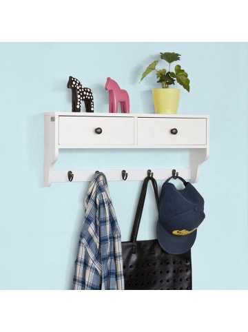 SoBuy Wandgarderobe in Mattweiß - (W) 15 x (H) 27 x (L) 60 cm