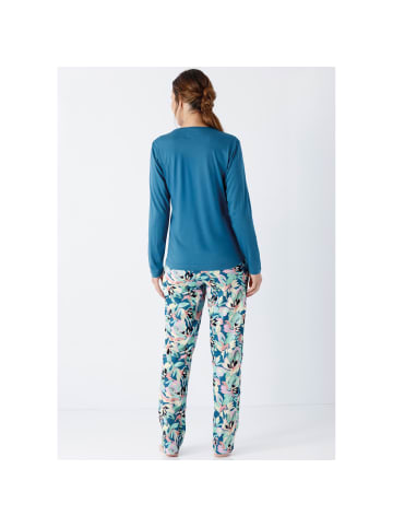 hajo Single-Jersey Schlafanzug in blau