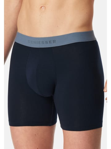 Schiesser Long Short / Pant 95/5 Cotton in Dunkelblau