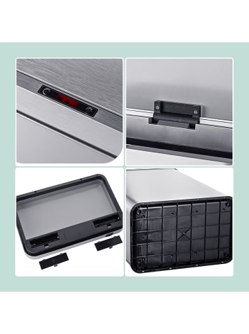 relaxdays Mülleimer mit Sensor in Silber - 50 Liter