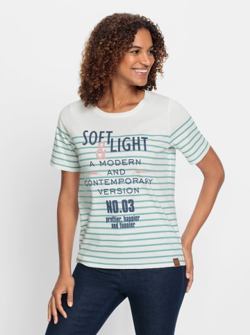 WITT WEIDEN Kurzarmshirt in ecru-salbei-bedruckt