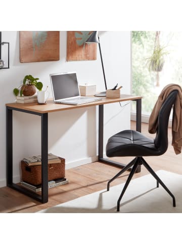 KADIMA DESIGN Eiche-Computertisch mit stabilen Metallbeinen, für Zuhause & Büro