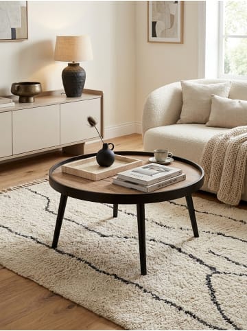 KADIMA DESIGN Couchtisch Rund 76x76x40 cm Braun Sofatisch Modern, Runder