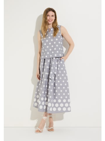 More & More kurzes Blusentop, gepunktet in various dots print new silver grey offwhite