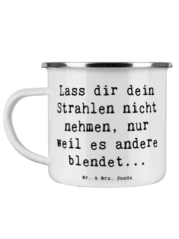 Mr. & Mrs. Panda Campingtasse Spruch Selbstvertrauen Strahlen mi... in Weiß
