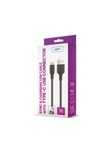 COFI 1453 Setty Ladekabel USB-A auf USB-C 1m 15W 3A Schwarz in Weiß