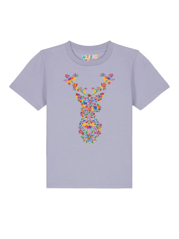 wat? Apparel T-Shirt Floral Deer in Lavender