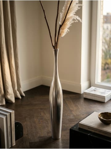 KADIMA DESIGN Deko Vase groß BOTTLE L Aluminium modern mit 1 Öffnung in Silber