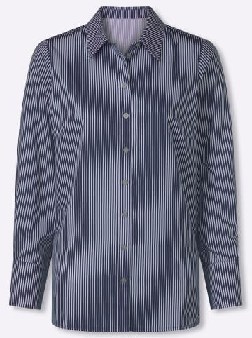 Sieh an! Longbluse in marine-ecru-gestreift