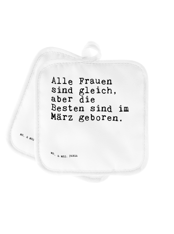 Mr. & Mrs. Panda Ofenhandschuhe Alle Frauen sind gleich,... mit ... in Weiß