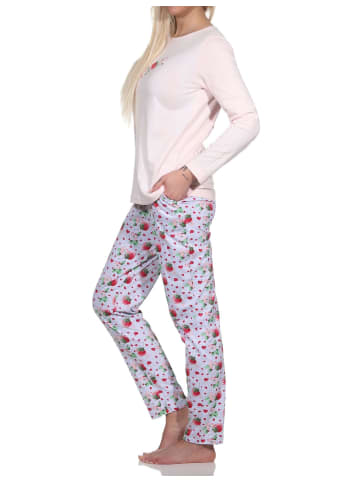 NORMANN Schlafanzug langarm Pyjama - 78593 in rosa