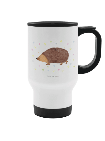 Mr. & Mrs. Panda To Go Becher Igel Herzen ohne Spruch in Weiß