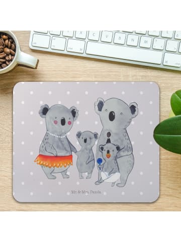 Mr. & Mrs. Panda Mauspad Koala Familie ohne Spruch in Grau Pastell