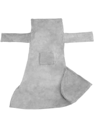 tectake Kuscheldecke mit Ärmeln  inklusive Tasche auf der Vorderseite, grau