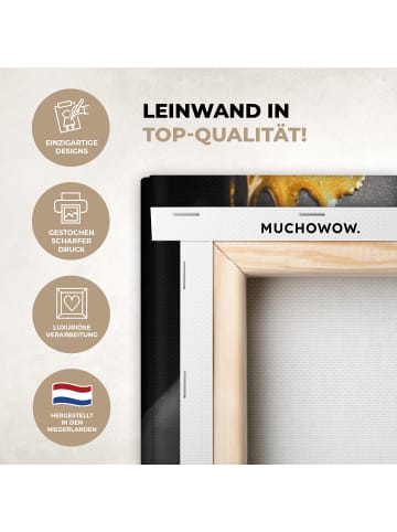 MuchoWow Leinwand bilder Gesicht gold schwarz (BxH)