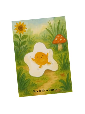 Mr. & Mrs. Panda Grußkarte Spiegelei Ei Design ohne Spruch in Weiß