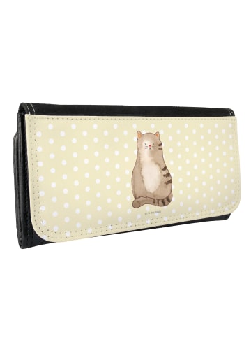 Mr. & Mrs. Panda Damengeldbeutel Katze Sitzen ohne Spruch in Gelb Pastell