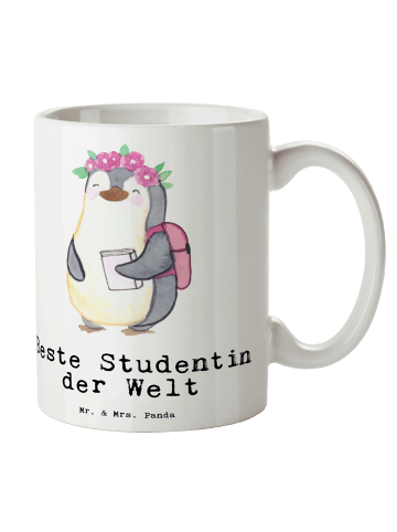 Mr. & Mrs. Panda cappuccinotasse Pinguin Beste Studentin der Wel... in Weiß