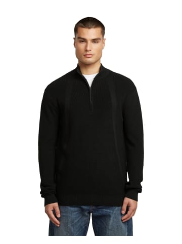 G-Star Raw Structured Half Zip Knit dk black