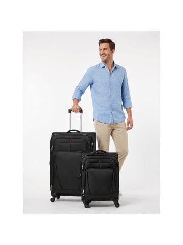 Wenger Beaumont 4-Rollen Kofferset S+L mit Dehnfalte black