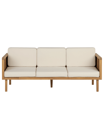 Beliani Gartensofa BARATTI in Braun/Beige - (W) 179 x (H) 76 x (L) 65 cm