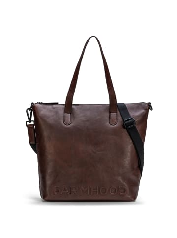 Farmhood Memphis XL Schultertasche Leder 32 cm in dark brown