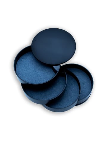 Intirilife Schmuckkasten 4 rotierbare Ebenen Schatulle Etui Kästchen 10 x 11 cm in Schwarz