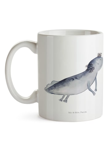 Mr. & Mrs. Panda Kaffeetasse Axolotl Schwimmen ohne Spruch in Weiß