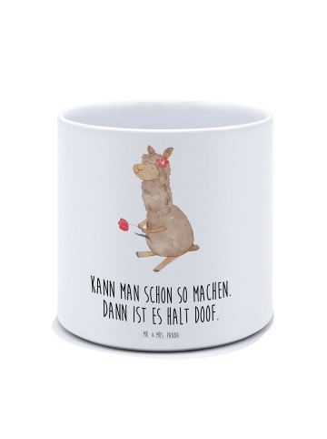 Mr. & Mrs. Panda Pflanzenkübel groß Alpaka Blume mit Spruch in Weiß