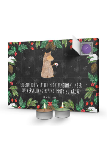 Mr. & Mrs. Panda adventskalender kerzen Alpaka Fahne mit Spruch in Kreidetafel