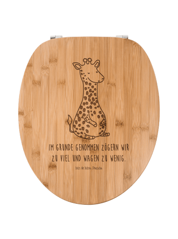 Mr. & Mrs. Panda WC Brille Giraffe Zufrieden mit Spruch in Transparent