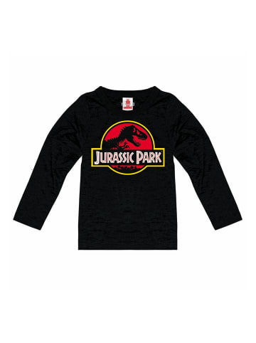 Logoshirt Langarmshirt Jurassic Park Logo in schwarz