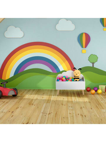 relaxdays Kindertruhe in Weiß - (B)60 x (H)45 x (T)30 cm