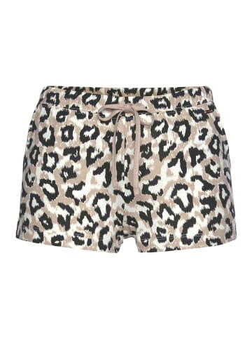 LASCANA Pyjamashorts in ecru-nougat-schwarz