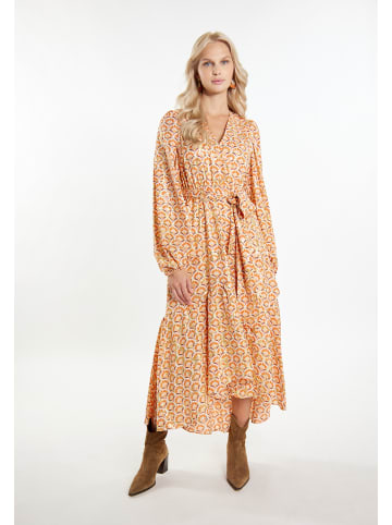 IZIA Damen Maxikleid Mit Print in Wollweiss Mehrfarbig