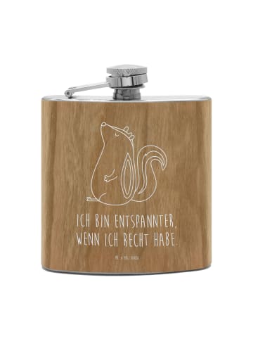 Mr. & Mrs. Panda Alkoholflasche Stinktier Sitzen mit Spruch in Braun