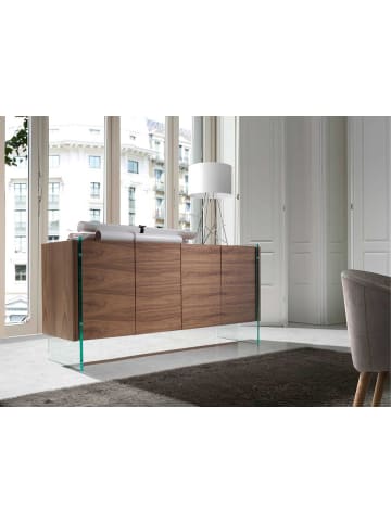 Angel Cerdá Anrichte 3057 in Walnuss / Glas – (B)170 x (H)77 x (T)43 cm