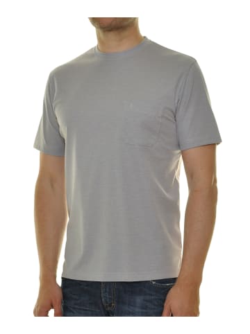 Ragman Softknit T-Shirt Rundhals, mit Brusttasche in Silber