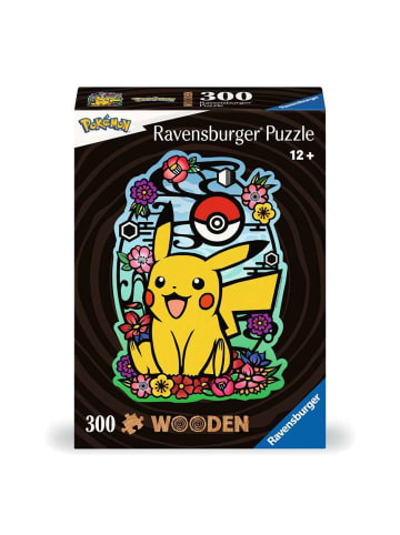Ravensburger Puzzle 300 Teile WOODEN Puzzle - Pokémon Pikachu - konturgeformtes Holzpuzzle mit 300 Teilen Ab 12 Jahre in bunt