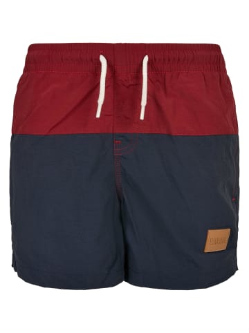 Urban Classics Badeshorts in navy/burgundy