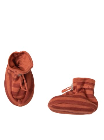 Joha Booties Krabbelschuhe Merino-Wolle in red stripe