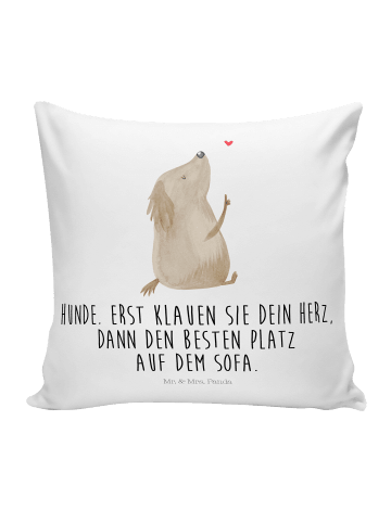 Mr. & Mrs. Panda zier kissen Hund Liebe mit Spruch in Weiß