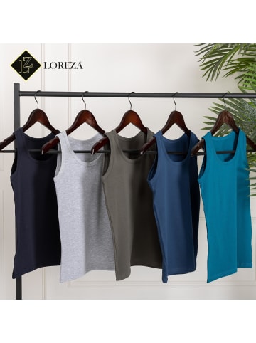 LOREZA 5er Set Unterhemden - Basics - Bunt