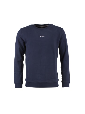 BOSS Sweatshirt mit Logo aus Bio-Baumwolle in Dunkelblau