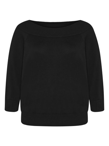 Zero  Strickpullover mit Carmenausschnitt in Black Beauty