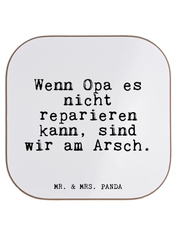 Mr. & Mrs. Panda Glasuntersetzer Wenn Opa es nicht... mit Spruch in Weiß