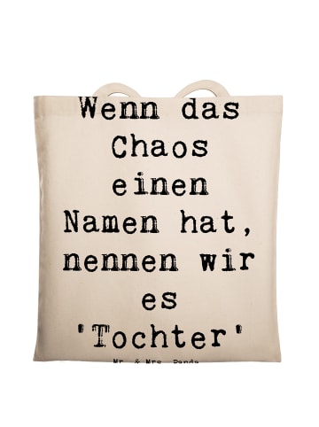 Mr. & Mrs. Panda Tragetasche Chaos Tochter mit Spruch in Creme