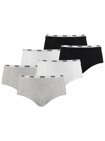 Puma Panty 6er Pack in Grau/Weiß/Schwarz