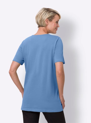 Sieh an! Longshirt in mittelblau