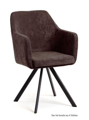 58 aufm Kessel ARMLEHNSTUHL (8er-Set) Debee 57x87x60 Schwarz/Braun